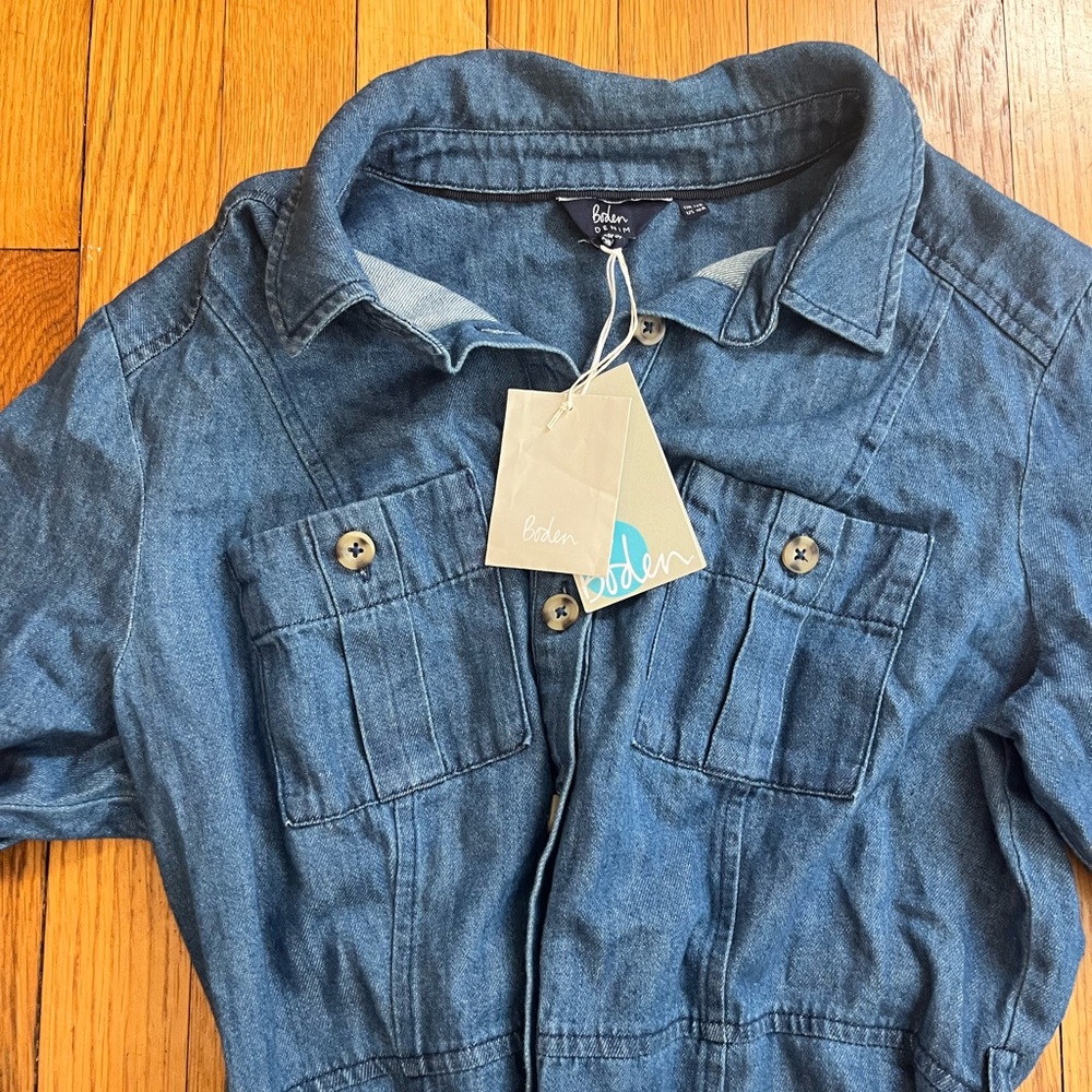 Boden Brand New Blue Denim Dress - Picture 3 of 5